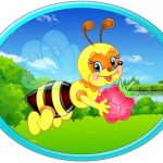 Овальная картинка Пчелка