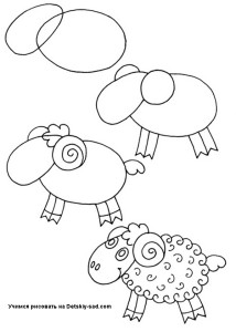 Как нарисовать овечку — урок для детей