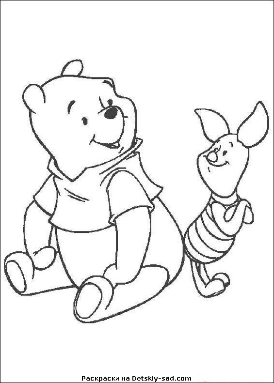 Зарубежный мультфильм «Винни Пух» — часть первая. Детские картинки для раскрашивания.