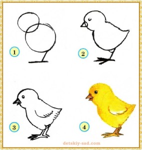 Урок рисования цыпленка