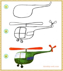 Урок рисования вертолета