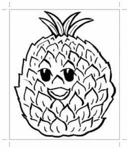 Веселый ананас - раскраска для детей