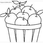 Яблоки в корзине раскраска