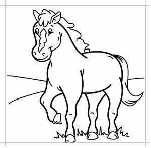 Раскраска лошади для детского сада