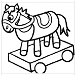 Раскраска игрушечная лошадь