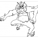 Раскраска обезьяна и банан