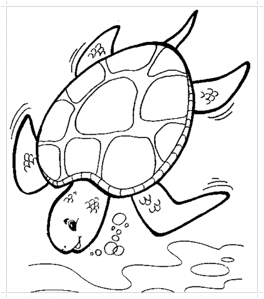 Черепаха ныряет под воду