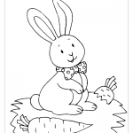 Картинка раскраска кролик