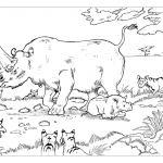 Большой носорог для раскрашивания в старшей группе
