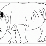 Картинка для раскрашивания носорог