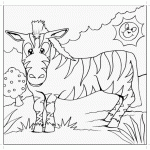 Раскраска зебра для детей