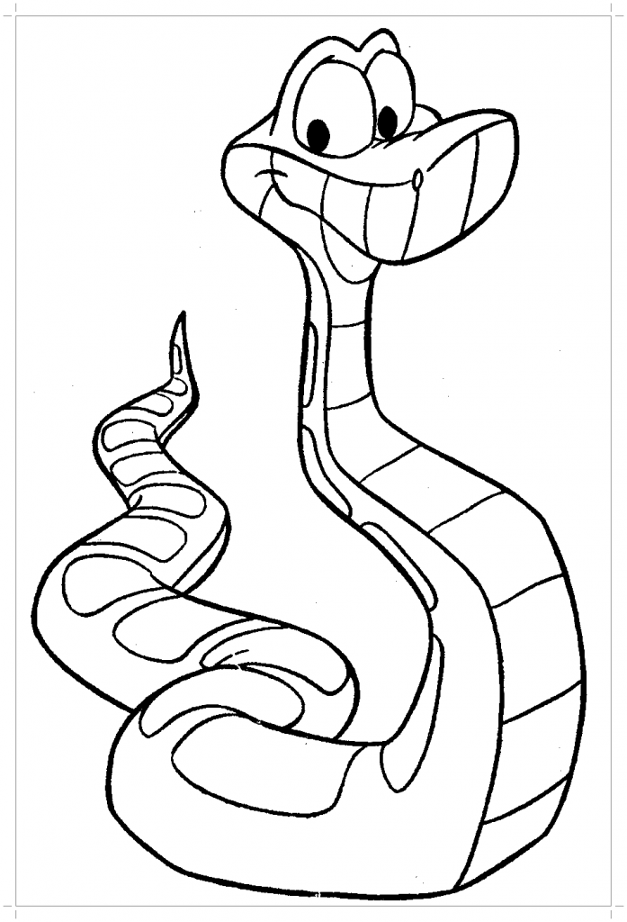 Змея из мультфильма раскраска