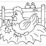 Раскраска курица для малышей