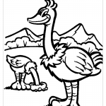Раскраска страус из мультфильма