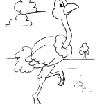 Сюжет из мультфильма с раскраской страуса