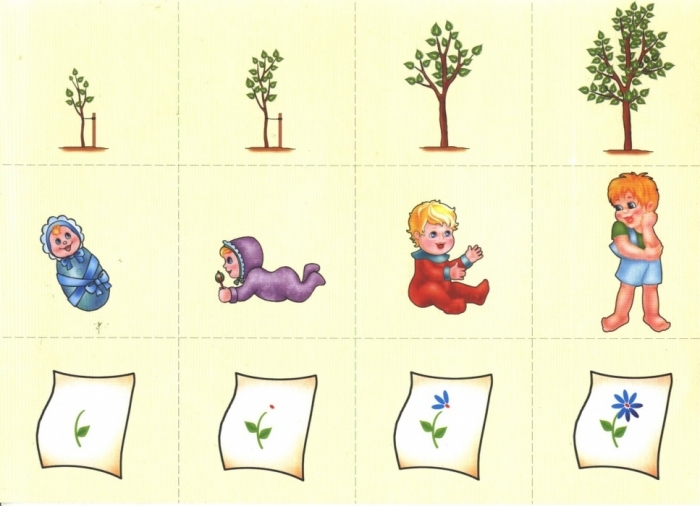 Развивающее занятие с деревом, ребенком и цветком