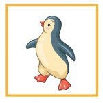 Карточка с пингвином для дидактической игры