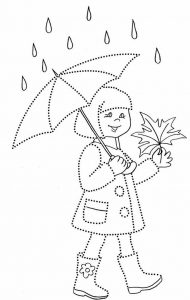 Обводилка девочка под зонтом