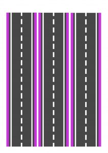 Дорога фиолетовая узкая для машинок