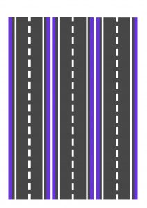 Дорога фиолетовая узкая для машинок