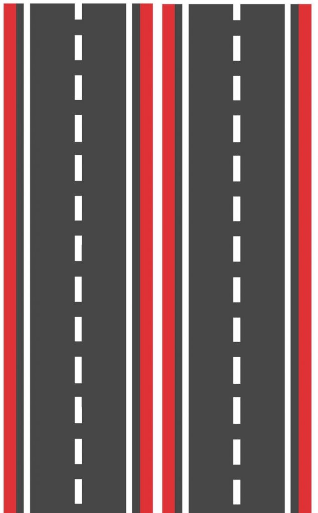 Широкая красная дорога для машинок