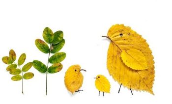 Изготовление птичек из осенних листьев