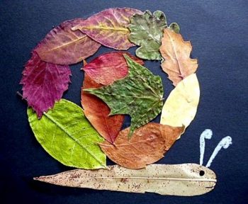 Изготовление разноцветной аппликации бабочка из осенних листьев