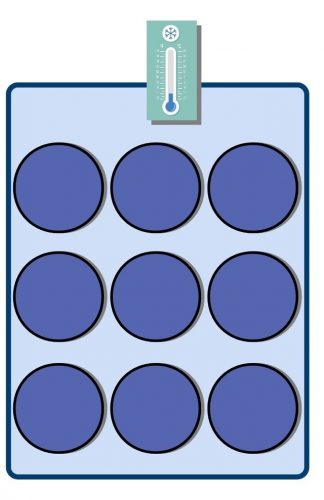 Основа для больших круглых карточек с холодными предметами в игре "Горячее или холодное?"