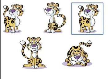 Карточка с леопардами для игры на развитие внимания в детский сад