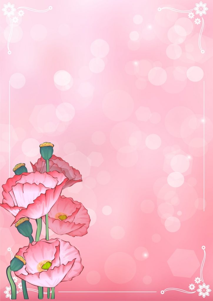 Розовый фон с большими цветами