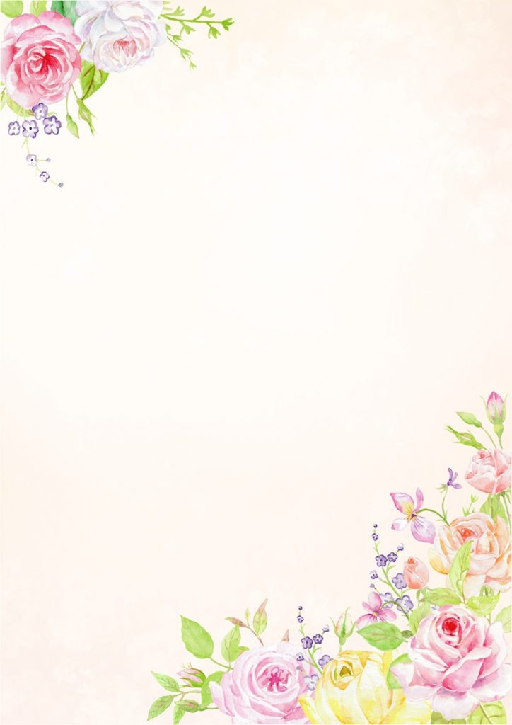 Книжный фон для пожеланий с маленькими нарисованными цветами