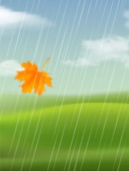 Фрагмент 3 фона "Осень" для детей с падающими листьями и дождем