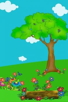 Фрагмент 3 детского фона с цветами
