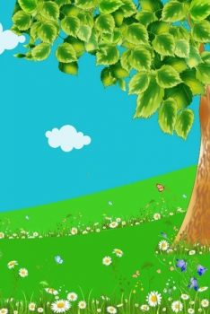 Фрагмент 3 детского фона с деревьями