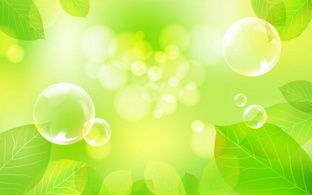 Абстракция пузыри возле листвы