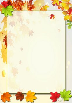 Фон-рамка "Осень" бежевая с сухими листьями