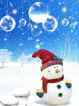 Снеговик и новогодние игрушки