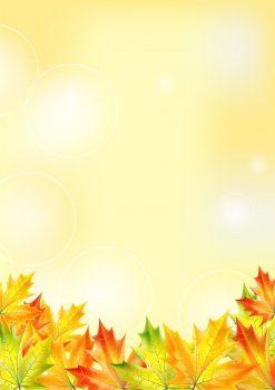 Фон золотая осень с листьями снизу
