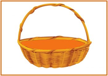 Оранжевая корзина для игры "Собери урожай"