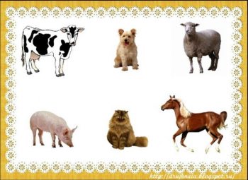 Домашние животные - карточки для игры "Назови одним словом"
