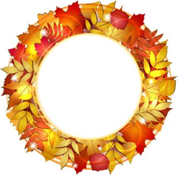 Круглая рамка осень с осенними листьями для оформления