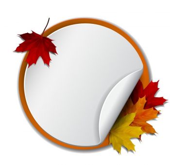 Круглая рамка осень с листьями в минимализме для оформления