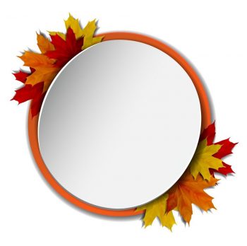 Круглая рамка осень с листьями для оформления