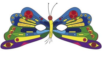 Маска бабочки для печати на картоне