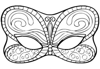 Карнавальная маска-раскраска для изготовления своими руками