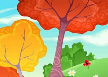 Фрагмент 2 плаката осень и деревья