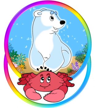Белый медведь карточка для оформления группы "Крабики"