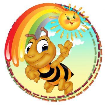 Пчелка - круглая карточка для оформления группы "Радуга"