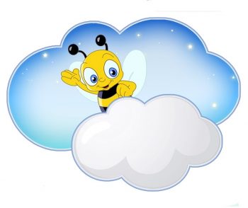 Пчелка с облачком для подписи для группы "Тучка"