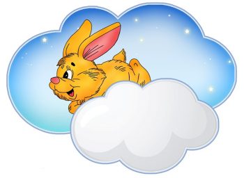 Заяц с облачком для подписи для группы "Тучка"